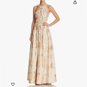 Elegant Mild Golden Floral Maxi Dress.  Brand New Never Worn